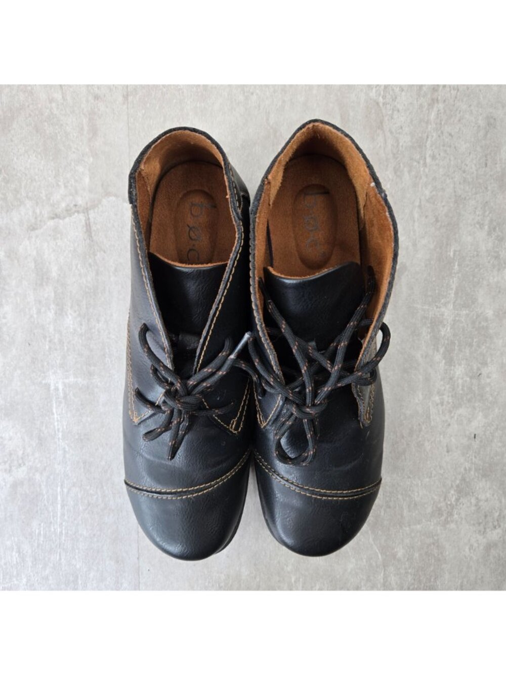 Born Of Concept Chukka Ankle Bootie Sz 9 Black Leather Minimalist Lagenlook Shoe - Picture 2 of 11